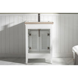 Cameron Transitional 24" White Single Sink Vanity | S09-24-WT