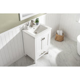 Vanity cabinets constructed from solid birch wood and MDF to prevent warping Porcelain integrated countertop and sink