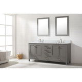 Other fine details include a white ceramic sink with overflow, dovetail joint drawer construction, predrilled holes to accommodate 8-inch widespread faucets, and multi-layer paint finish on the cabinets provide beauty and durability for years to come.