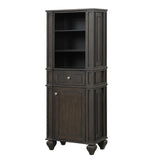 Design Element Winston 24 in. W x 14 in. D x 64 in. H Brown Freestanding Linen Cabinet in Walnut | WN-LNTR-BR