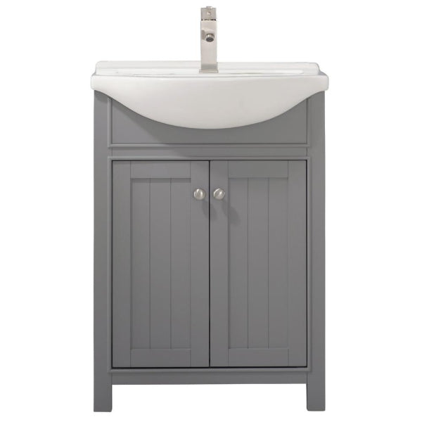 Design Element Marian 24 Inch Gray Transitional Single Sink Vanity By Design Element