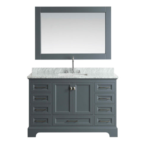 Design Element Omega 54" Gray Transitional Single Sink Vanity