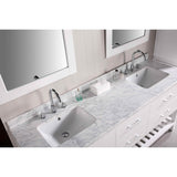 London 72" White Transitional Double Sink Vanity Set