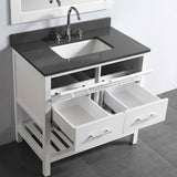 London 36″ White Modern Single Sink Vanity Set w/ Gray Quartz Top