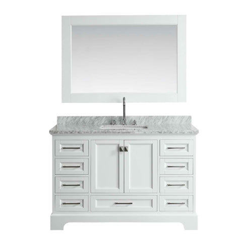 Design Element Omega 54" White Transitional Single Sink Vanity