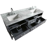 London 72" Gray Transitional Double Sink Vanity Set