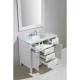 London 42" White Transitional Single Sink Vanity Set