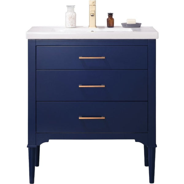 Design Element Mason 30" Blue Transitional Single Sink Vanity