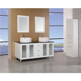 Malibu 60" White Modern Single Sink Vanity Set