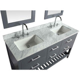 London 61" Gray Transitional Double Sink Vanity Set