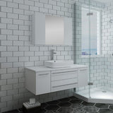 Fresca Lucera 42" White Modern Wall Hung Vessel Sink Vanity w/ Medicine Cabinet