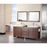 Washington 72" Toffee Modern Double Sink Vanity Set