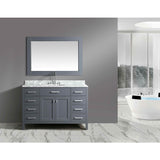 Design Element London 54" Gray Transitional Single Sink Vanity Set