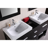 New York 60" Espresso Modern Double Sink Vanity Set