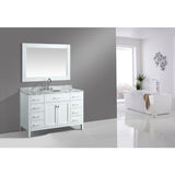 Design Element London 54" White Transitional Single Sink Vanity Set