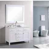 London 48" White Transitional Single Sink Vanity Set