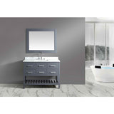 Design Element London 48" Gray Transitional Single Sink Vanity Set