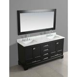 Design Element Omega 72" Espresso Transitional Double Sink Vanity