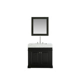 Odyssey 36" Espresso Modern Single Sink Vanity With Carrara Marble Top