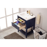 Design Element Cara 24" Blue Modern Single Sink Vanity