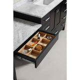2 London 48" Espresso Transitional Single Sink Vanity Set w/ Make-Up Table