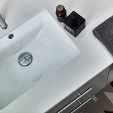 Lucera 42" Gray Modern Wall Hung Undermount Sink Vanity w/ Medicine Cabinet