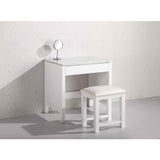 2 London 48" White Transitional Single Sink Vanity Set, White With 1 Make-up Table