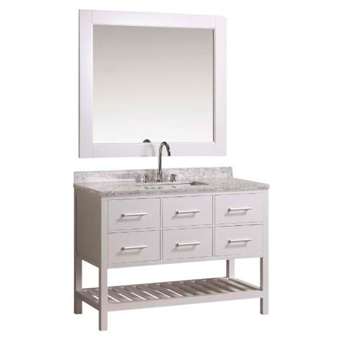 Design Element London 48" White Transitional Single Sink Vanity Set