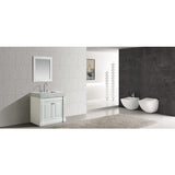 Odyssey 36" White Modern Single Sink Vanity With Carrara Marble Top