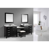2 London 36" Espresso Transitional Single Sink Vanity Set Espresso With 1 Make-up Table