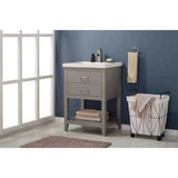 Design Element Cara 24" Gray Modern Single Sink Vanity