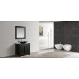 Oasis 36" Espresso Modern Single Sink Vanity Set w/ Decorative Drawer