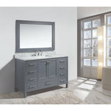 London 54" Gray Transitional Single Sink Vanity Set