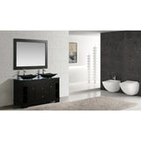 Oasis 60" Espresso Modern Double Sink Vanity Set