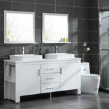 Washington 72″ White Modern Double Sink Vanity Set