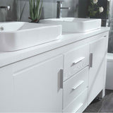 Washington 72″ White Modern Double Sink Vanity Set