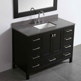 London 48″ Espresso Modern Single Sink Vanity w/ Gray Quartz Top