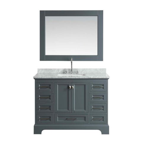 Design Element Omega 48" Gray Transitional Single Sink Vanity