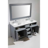 London 61" Gray Transitional Double Sink Vanity Set