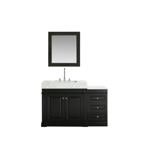 Odyssey 36" Single Sink Vanity With Carrara Marble Top and 3-Drawer Console