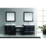 2 London 36" Espresso Transitional Single Sink Vanity Set With Make-up Table