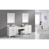 2 London 30" White Transitional Single Sink Vanity Set w/ 1 Make-up Table