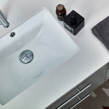 Lucera 36" Gray Modern Wall Hung Left Offset Undermount Sink Bathroom Vanity