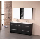 Perfecta 63" Espresso Modern Double Sink Vanity Set