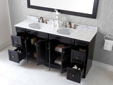 Virtu USA Talisa 72" Espresso Double Bathroom Vanity Set - ED-25072-WM-ES - Bath Vanity Plus