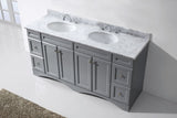 Virtu USA Talisa 72" Double Bathroom Vanity with Marble Top and Round Sink