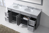 Virtu USA Talisa 72" Gray Double Bathroom Vanity Set - ED-25072-WM-GR - Bath Vanity Plus
