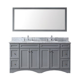 Virtu USA Talisa 72" Gray Double Bathroom Vanity Set - ED-25072-WM-GR - Bath Vanity Plus