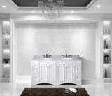 Virtu USA Talisa 72" Double Bathroom Vanity with Marble Top and Round Sink