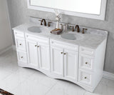 Virtu USA Talisa 72" Double Bathroom Vanity w/ Marble Top, Round Sink w/ Mirror